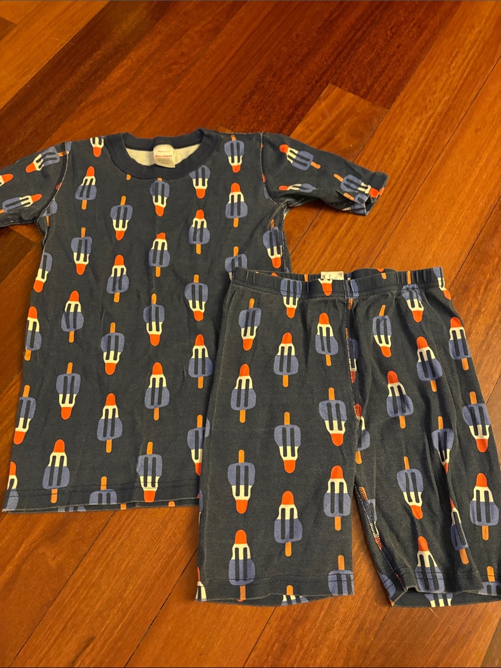 Hanna Andersson Navy Ice Pop Pajama Set with Red, White & Blue Theme